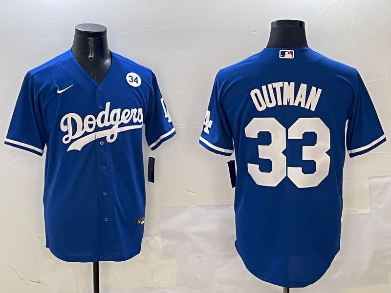 Men Los Angeles Dodgers #33 Outman Blue Game 2025 Nike MLB Jersey style 6->chicago cubs->MLB Jersey